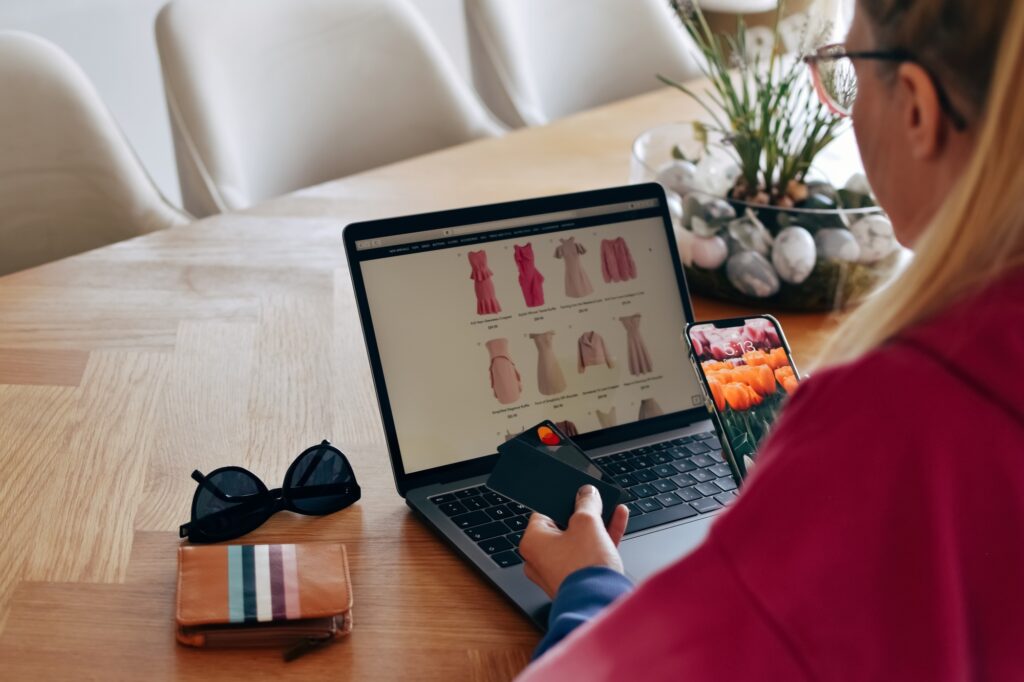 Woman shopping online